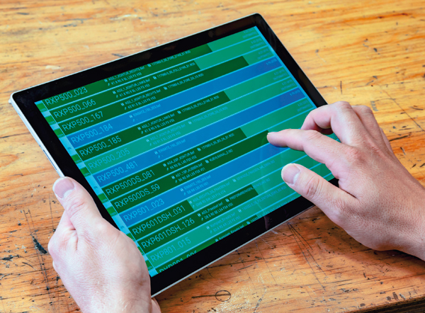Maschinenzustand Tablet Datendurchgängigkeit